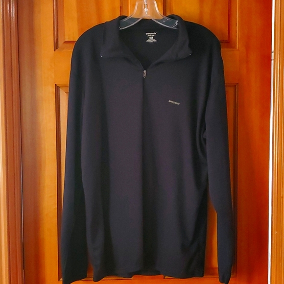 Patagonia Capilene Mens Black Quarter Zip Pullover Top Size XL - Picture 2 of 8